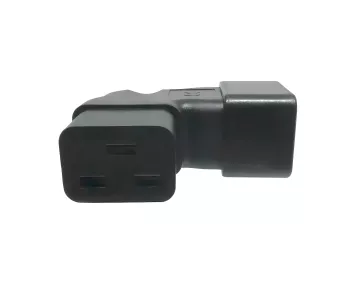 C19 to C20 angled mains adapter, YL-3318L-1 IEC 60320-C19/20 angled sideways, right/left